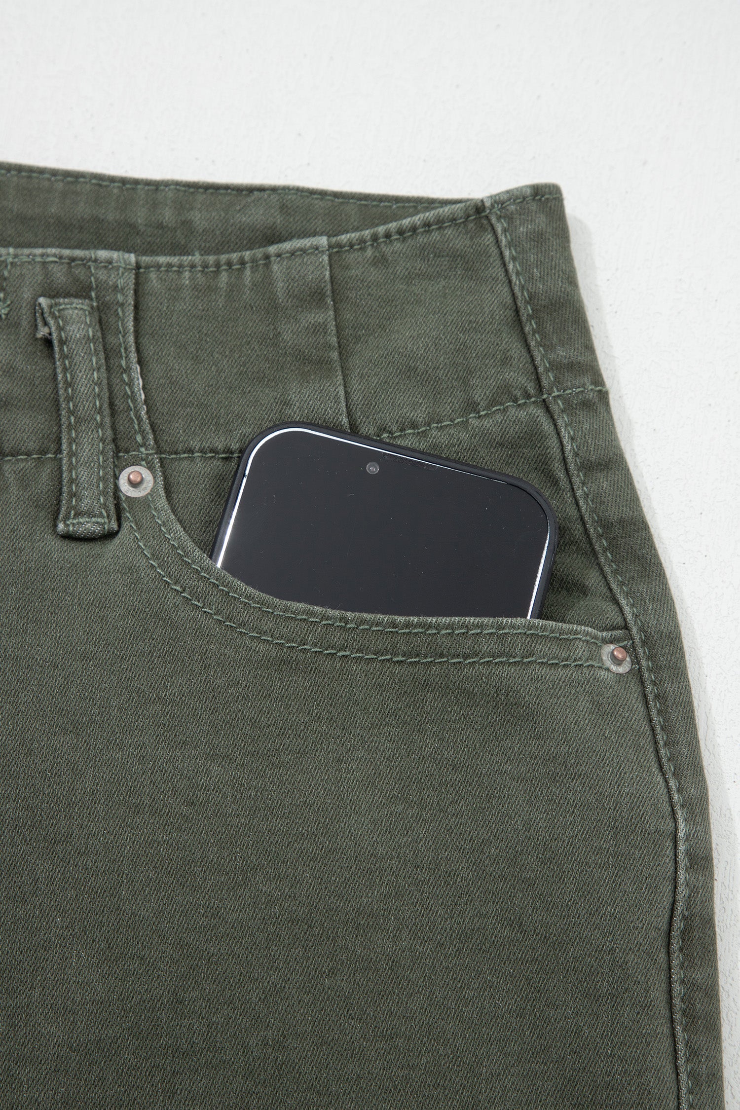 The Olivia High-Rise Flare Jeans – Olive