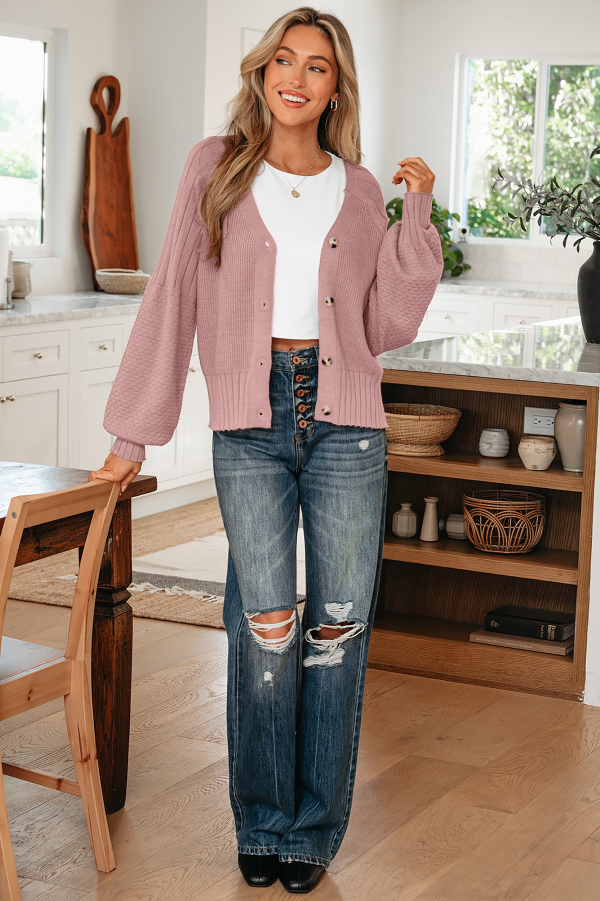 The Blush Hour Cardigan – Light Pink