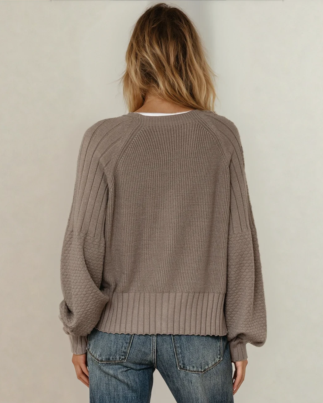 The Mocha Muse Mixed-Knit Cardigan