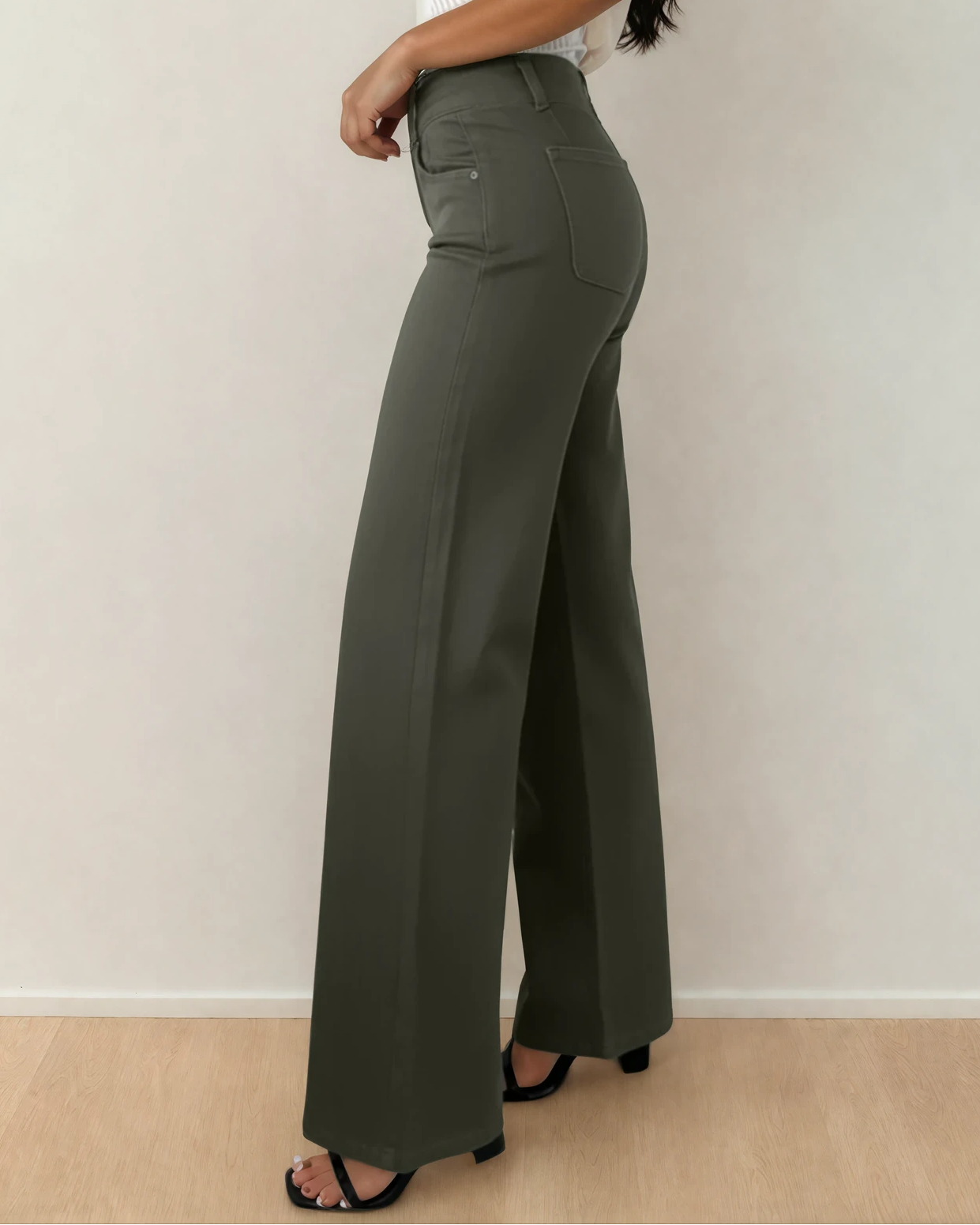The Olivia High-Rise Flare Jeans – Olive